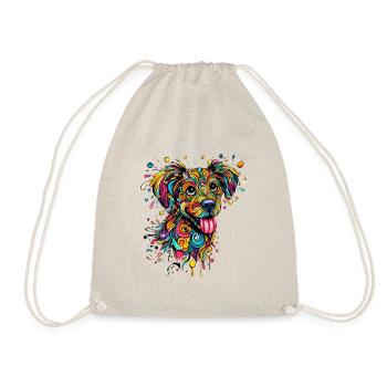 DOG COLORFUL COLORFUL RAINBOW GRAFFITI BLOB - Drawstring Bag - nature - Front
