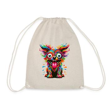 DOG CRAZY COLORFUL COLORFUL RAINBOW BLOB - Drawstring Bag - nature - Front