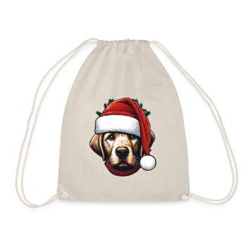 DOG MERRY CHRISTMAS FAMILY PET LOVE HEART - Drawstring Bag - nature - Front