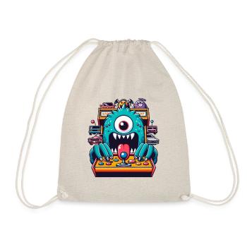 ARCADE SLOT MACHINE CASINO JOYSTICK MONSTER CRAZY - Drawstring Bag - nature - Front