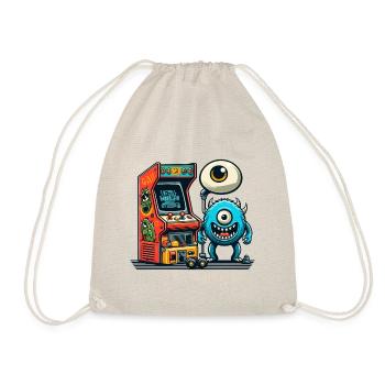 ARCADE SLOT MACHINE CASINO JOYSTICK MONSTER CRAZY - Drawstring Bag - nature - Front