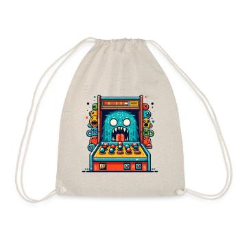 ARCADE SLOT MACHINE CASINO JOYSTICK MONSTER CRAZY - Drawstring Bag - nature - Front