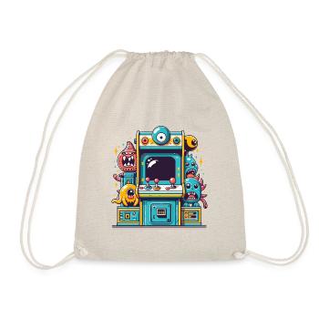 ARCADE SLOT MACHINE CASINO JOYSTICK MONSTER CRAZY - Drawstring Bag - nature - Front
