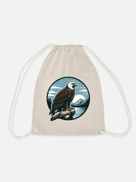 EAGLE, BIRD OF PREY, HAWK, HUNTER, FLIGHT, MAJESTY, FEATHER - Drawstring Bag - nature