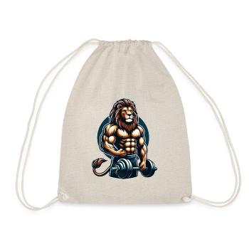 POWERFUL LION POWER MUSCLE BUILDING WEIGHTLIFTING GYM - Drawstring Bag - nature - Front