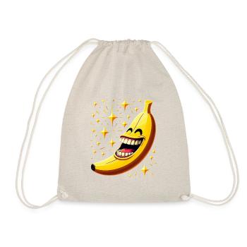 LAUGHING BANANA HAPPY FRUIT HAPPY SMILE JOKE - Drawstring Bag - nature - Front