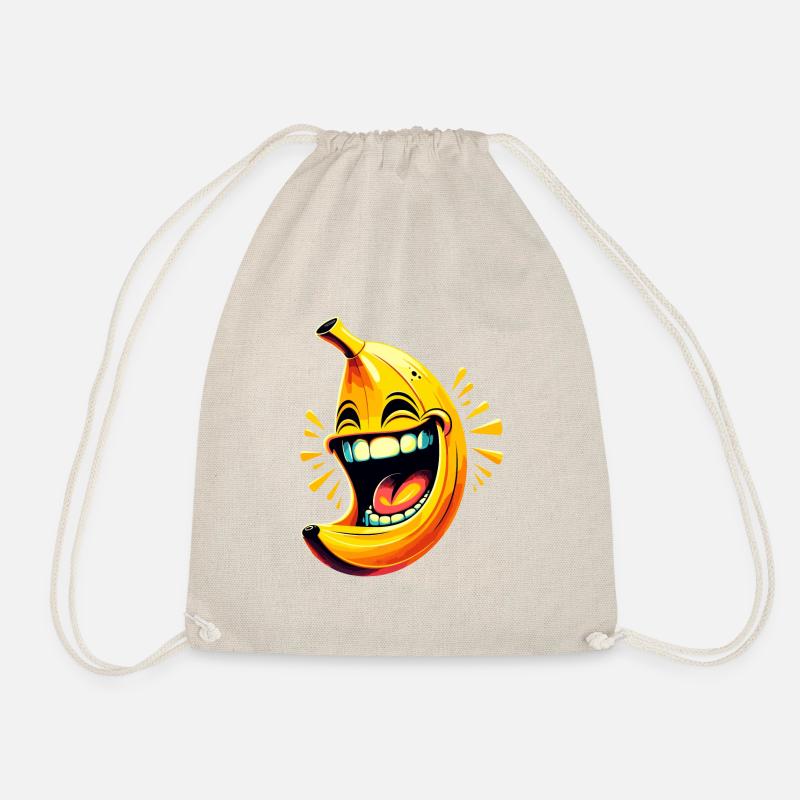 LACHENDE BANANE GLÜCKLICHE FRUCHT HAPPY SMILE WITZ - Turnbeutel - Natur