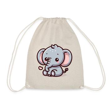 ELEPHANT ANIMAL BABY CUTE TODDLER CHILD GIFT IDEA - Drawstring Bag - nature - Front