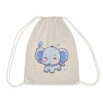 ELEPHANT ANIMAL BABY CUTE TODDLER CHILD GIFT IDEA - Drawstring Bag - nature - Front