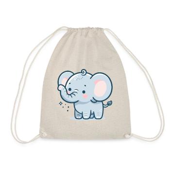 ELEPHANT ANIMAL BABY CUTE TODDLER CHILD GIFT IDEA - Drawstring Bag - nature - Front