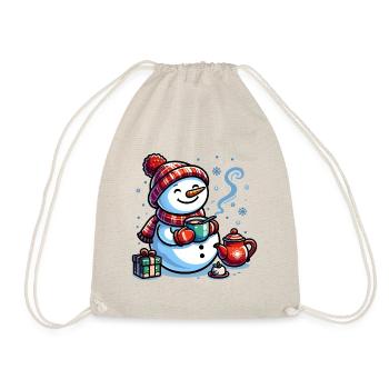 BONHOMME DE NEIGE BOISSON FROIDE CHALEUR CAFÉ THÉ HIVER - Sac de sport léger - nature - Devant
