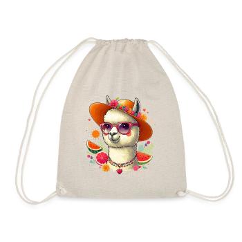 CHAPEAU D’ÉTÉ ALPAGA FRUIT FLEUR HIPPIE LUNETTES CHAÎNE - Sac de sport léger - nature - Devant