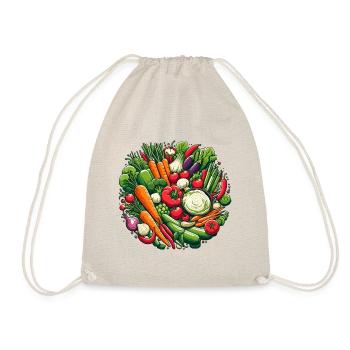 VEGETABLE PLATTER, VEGETABLE, PLANT, COLORFUL, VEGETARIAN, VEGAN - Drawstring Bag - nature - Front