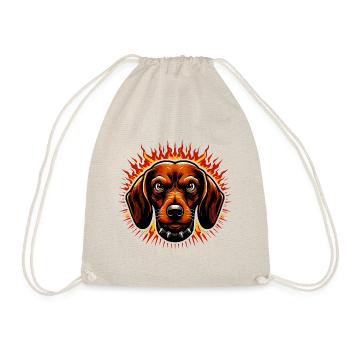 TECKEL, CHIEN, ANIMAL, EN COLÈRE, EN COLÈRE, EN COLÈRE, COMBAT, ALERTE - Sac de sport léger - nature - Devant