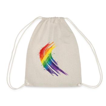 Regenbogen Pinselstrich - Turnbeutel - Natur - Vorne