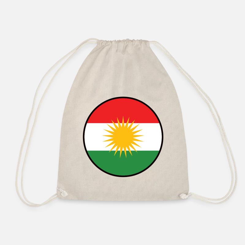 Kurdistan Flag Bakur Bashur Rojava Rojhlt Newroz - Drawstring Bag - nature