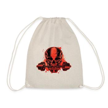 dumbbell skull - Drawstring Bag - nature - Front