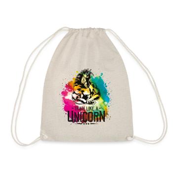 Einhorn workout fitness bunt gym - Turnbeutel - Natur - Vorne