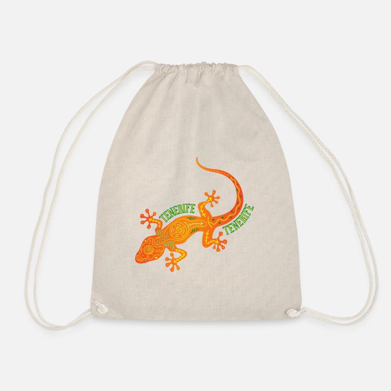 Teneriffa mit Gecko / Eidechse - Turnbeutel - Natur