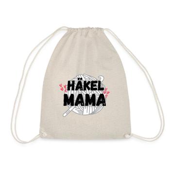Häkelmama! Häkeln Mutter rote herzen grau weiß - Turnbeutel - Natur - Vorne