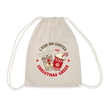 Coffee Christmas Saying Coffee Christmas Cheer - Drawstring Bag - nature - Front