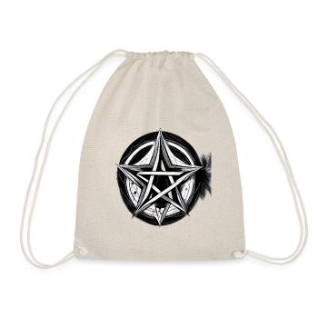 Pentagram Black White Summoning Black Magic - Drawstring Bag - nature - Front