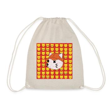 Cat Cross Eyes mit Street Cap - Turnbeutel - Natur - Vorne