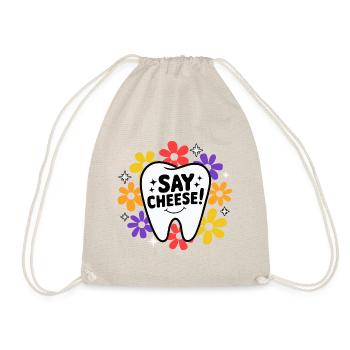 Retro Dental Humor Woman Dentist - Drawstring Bag - nature - Front