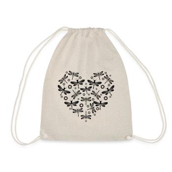 Motif Coeur Femme Adore Libellule - Drawstring Bag - nature - Front