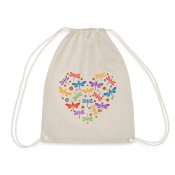 Motif Coeur Femme Adore Libellule - Drawstring Bag - nature - Front