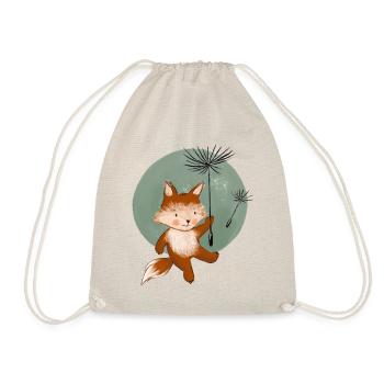 Little fox flies with dandelion - Drawstring Bag - nature - Front