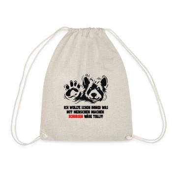 Lustiges Bären T-Shirt Design mit Spruch - Turnbeutel - Natur - Vorne