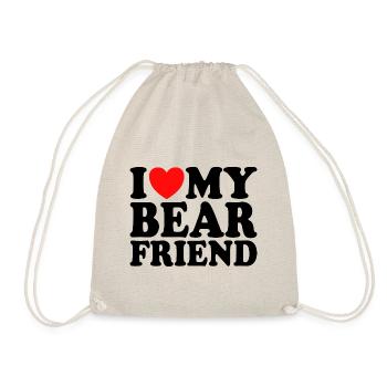 J'Aime Mon Petit Ami Ours - Sac de sport léger - nature - Devant