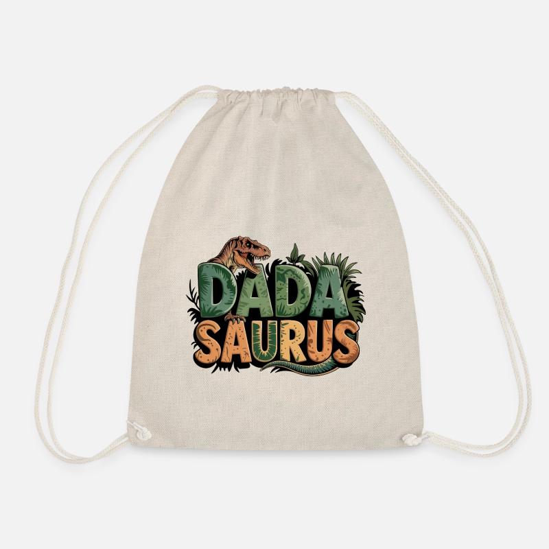 Dinosaurier Papa Saurus Geschenk Papa - Turnbeutel - Natur