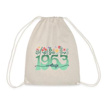 Motif Fleurs 1963 Fête Anniversaire Femme 60 Ans - Sac de sport léger - nature - Devant