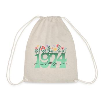 Motif Fleurs 1974 Fête Anniversaire Femme 50 Ans - Sac de sport léger - nature - Devant