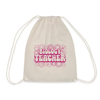 Mandala Flowers Teacher Female Biology Teacher - Drawstring Bag - nature - Front
