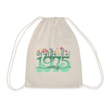 Motif Fleurs 1975 Fête Anniversaire Femme 50 Ans - Sac de sport léger - nature - Devant