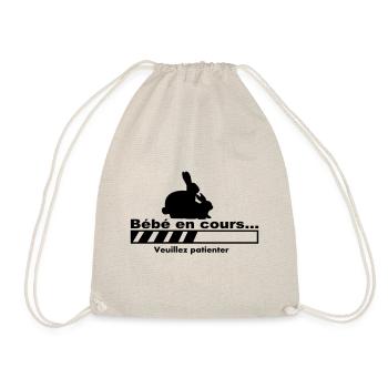 Tee Shirt Drôle | bébé en cours veuillez patienter - Sac de sport léger - nature - Devant