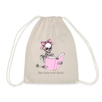 Halloween Shirt, Book Lover Shirt, Bücher Shirt - Turnbeutel - Natur - Vorne