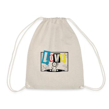 Love Stem Graffiti spray sweet - Drawstring Bag - nature - Front