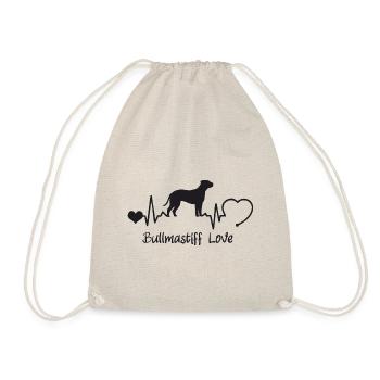 Bullmastiff mit Herzschlag - Turnbeutel - Natur - Vorne