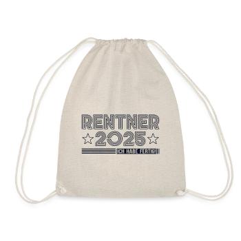 Rentner 2025 Rente Ruhestand Geschenk - Turnbeutel - Natur - Vorne
