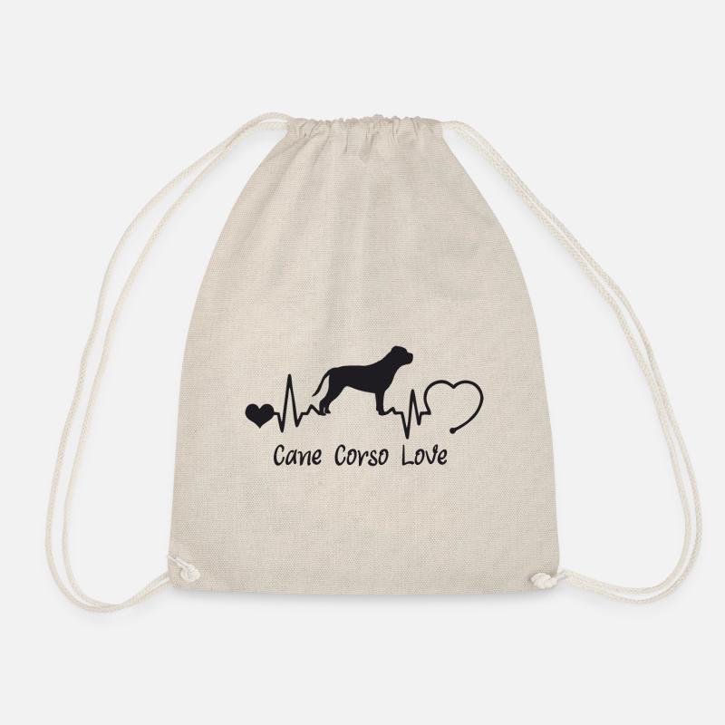Cane Corso mit Herzschlag - Turnbeutel - Natur