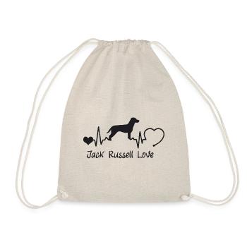 Jack Russell Terrier mit Herzschlag - Turnbeutel - Natur - Vorne