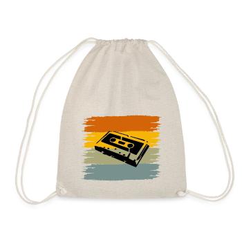 Vintage 80s 90s Retro Cassette Tape - Turnbeutel - Natur - Vorne