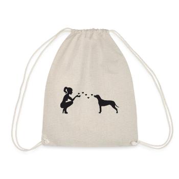 Rhodesian Ridgeback mit Frau - Turnbeutel - Natur - Vorne