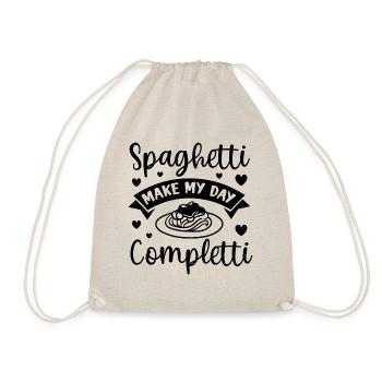 Zitat „Spaghetti Make Me Completti Ironic Pasta“ - Turnbeutel - Natur - Vorne