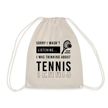 Thinking About Playing Tennis Ironic Ball Sports - Drawstring Bag - nature - Front