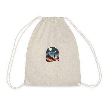 Night mountain hike. Outdoor motif - Drawstring Bag - nature - Front